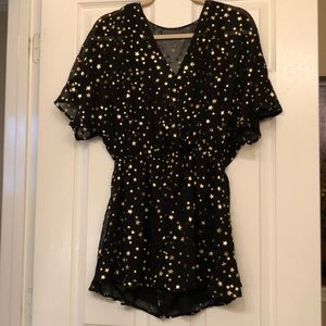 Black Romper with Gold stars